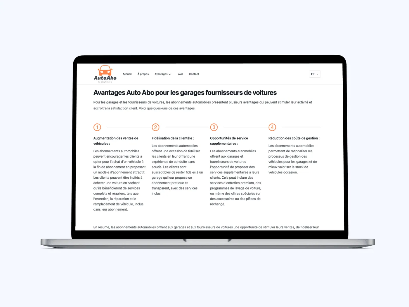 AutoAbo website screen 1