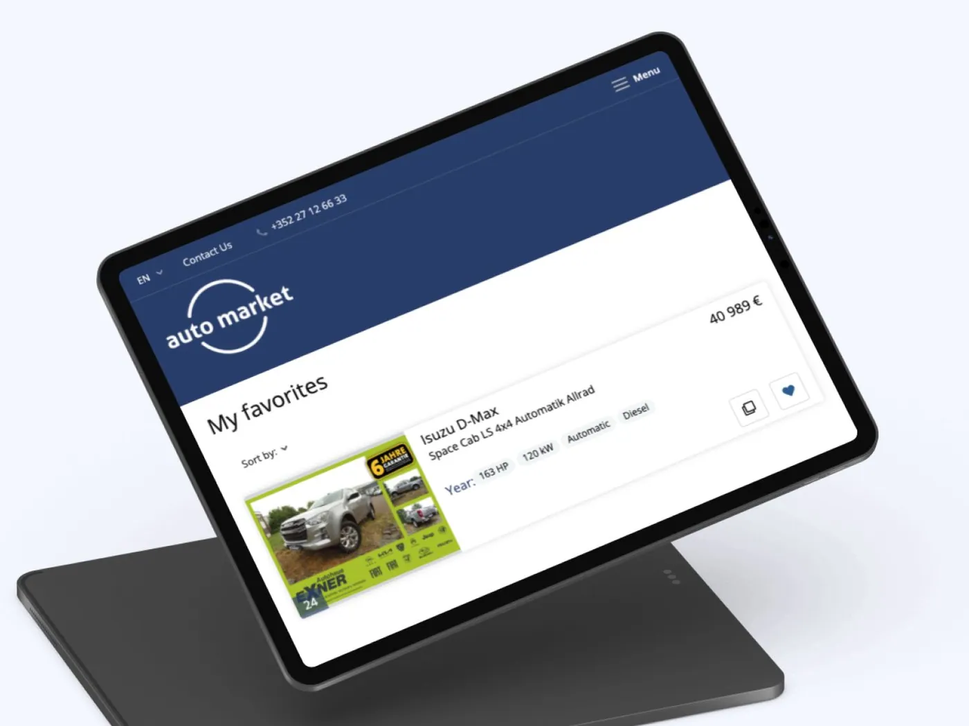 Automarket website screen 2