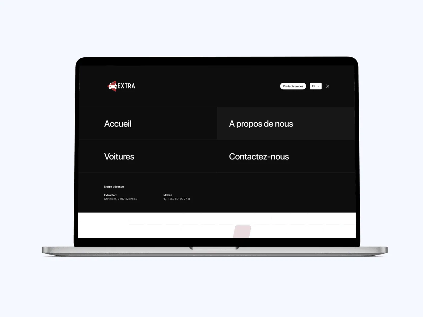 Extra Sàrl website screen 2