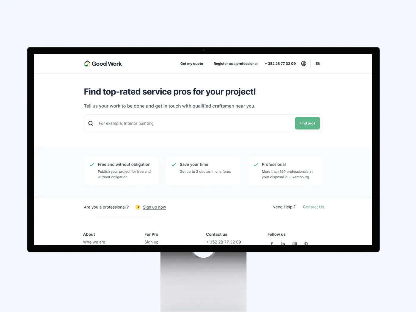 Goodwork website screen 3