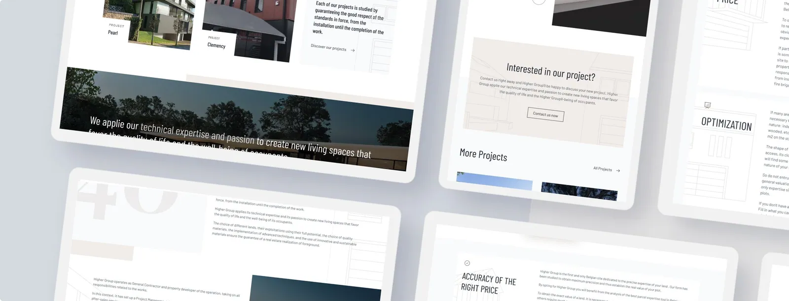 Highergroup Website homepage