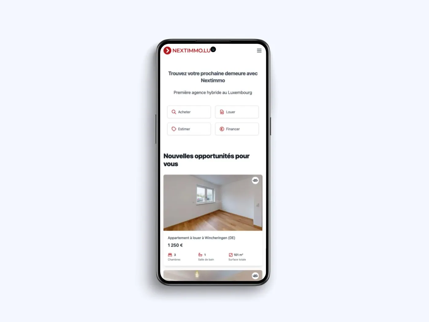 Aperçu 1 du site Nextimmo – Plateforme immobilière propulsée par l'IA