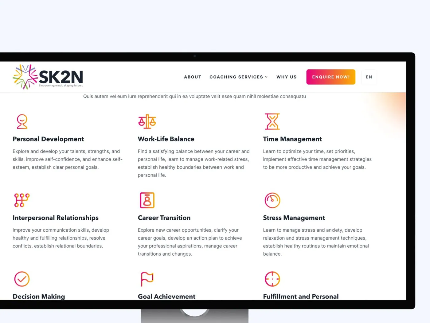 SK2N website screen 5