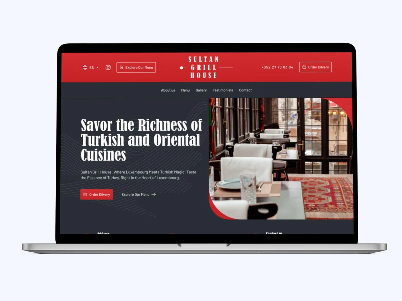 Aperçu 1 du site Site web Sultan Grill House